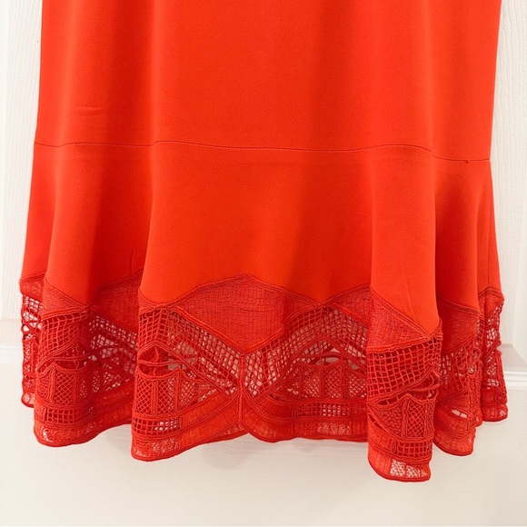 Jonathan Simkhai Red V-neck Sleeveless Lace Appliqué
Crepe Cocktail Dress sz 4 - Picture 10 of 13